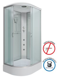 Душевая кабина Niagara NG-33294-14RG с гидромассажем 120x90см серебро/матовое